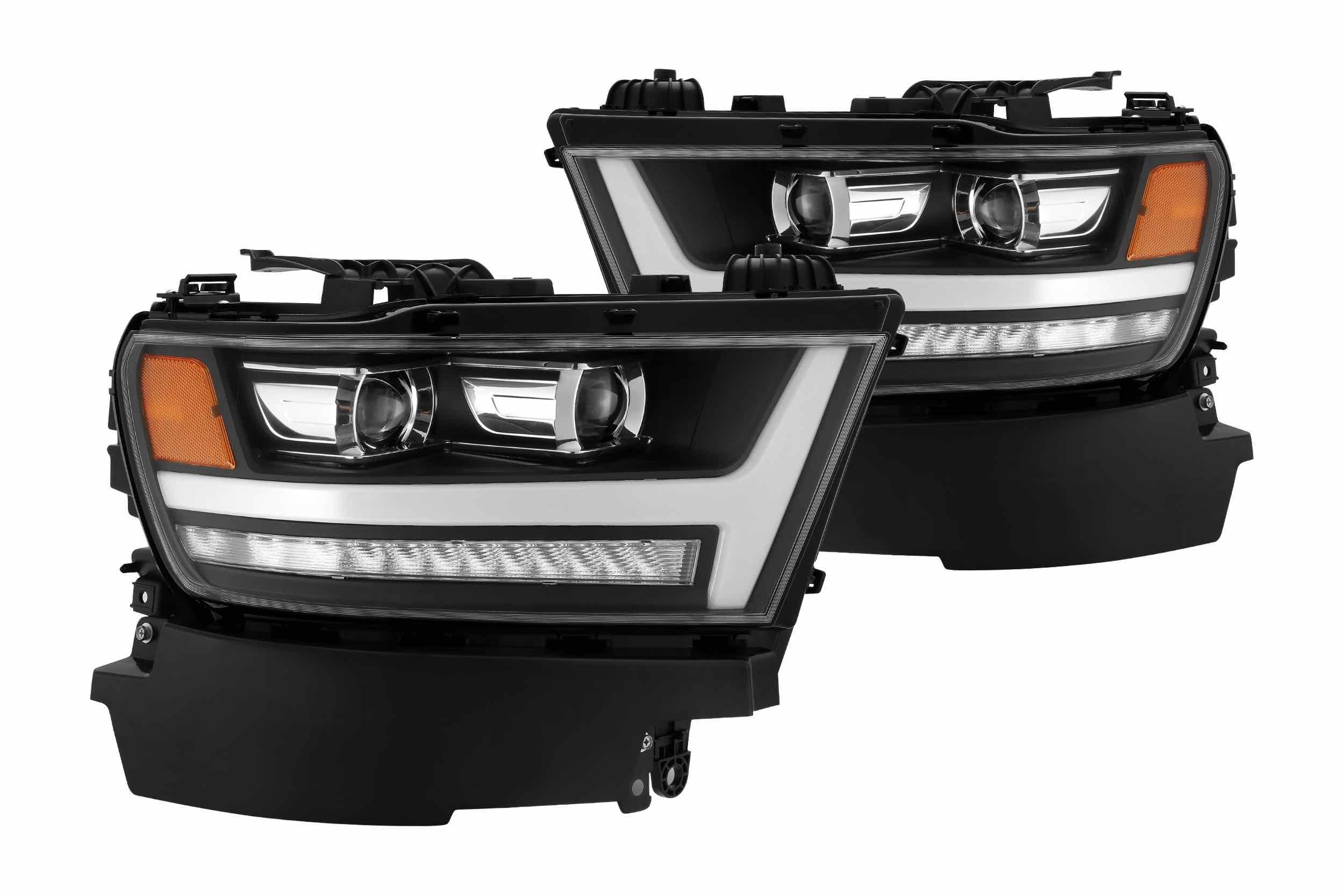 AlphaRex 880513 PRO Halogen Jet Black Headlights | 2019-2022 RAM 1500