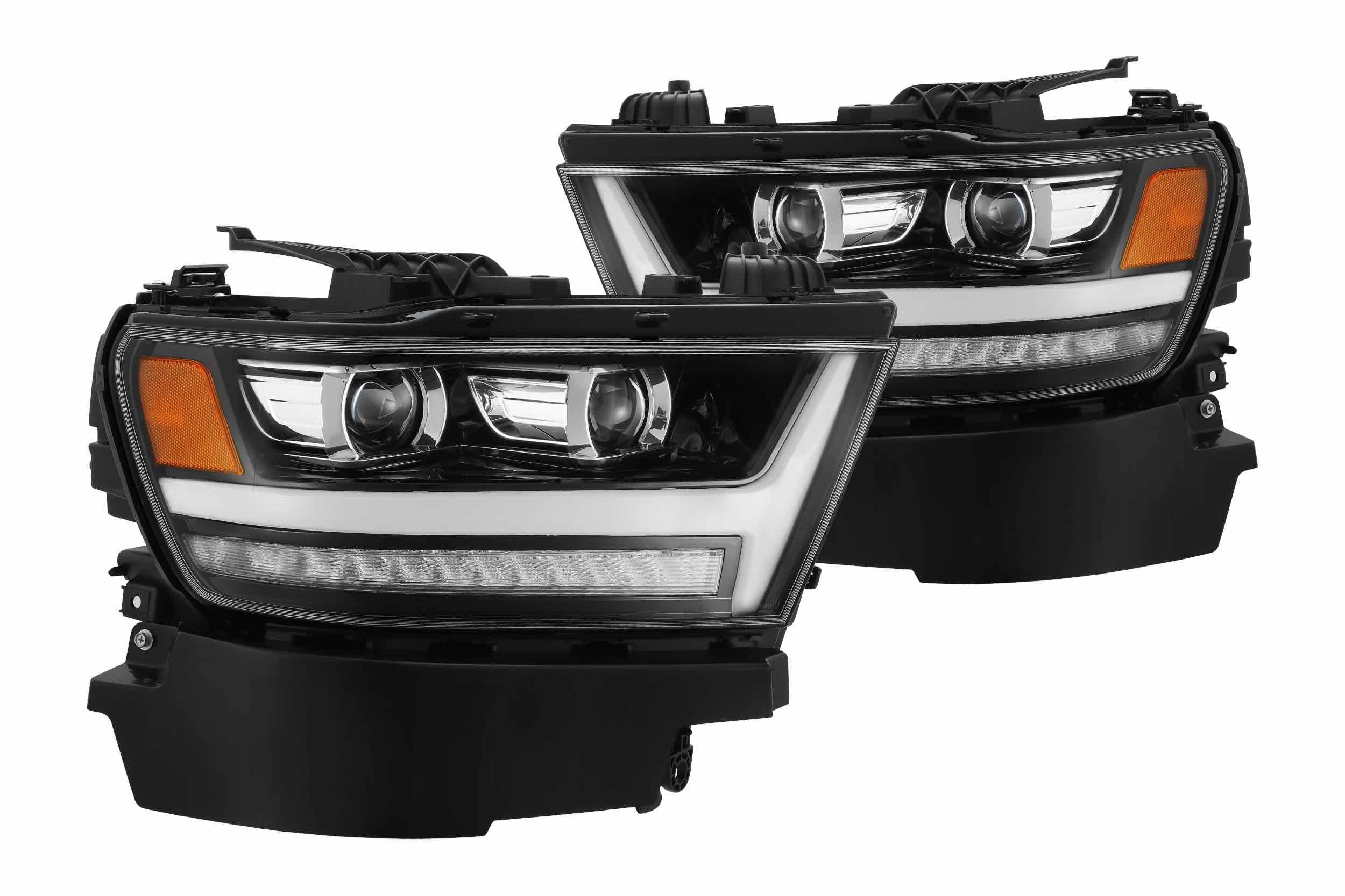AlphaRex 880513 PRO Halogen Jet Black Headlights | 2019-2022 RAM 1500