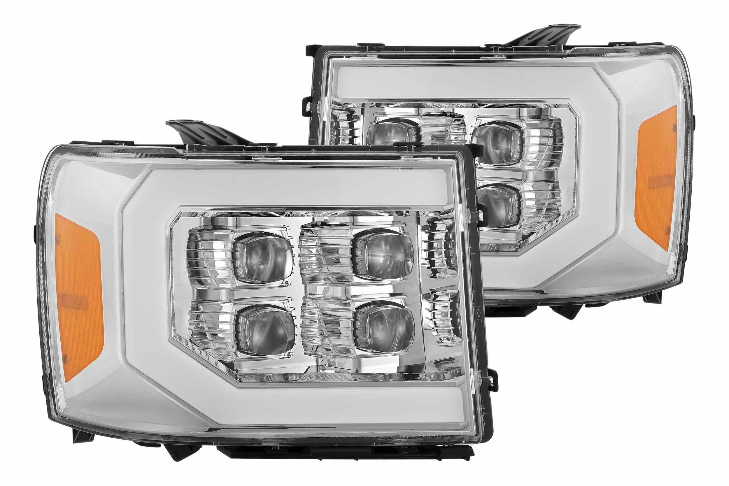 AlphaRex 880608 NOVA Series Jet Black LED Headlights | 2007-2013 Sierra 1500/2500HD/3500HD