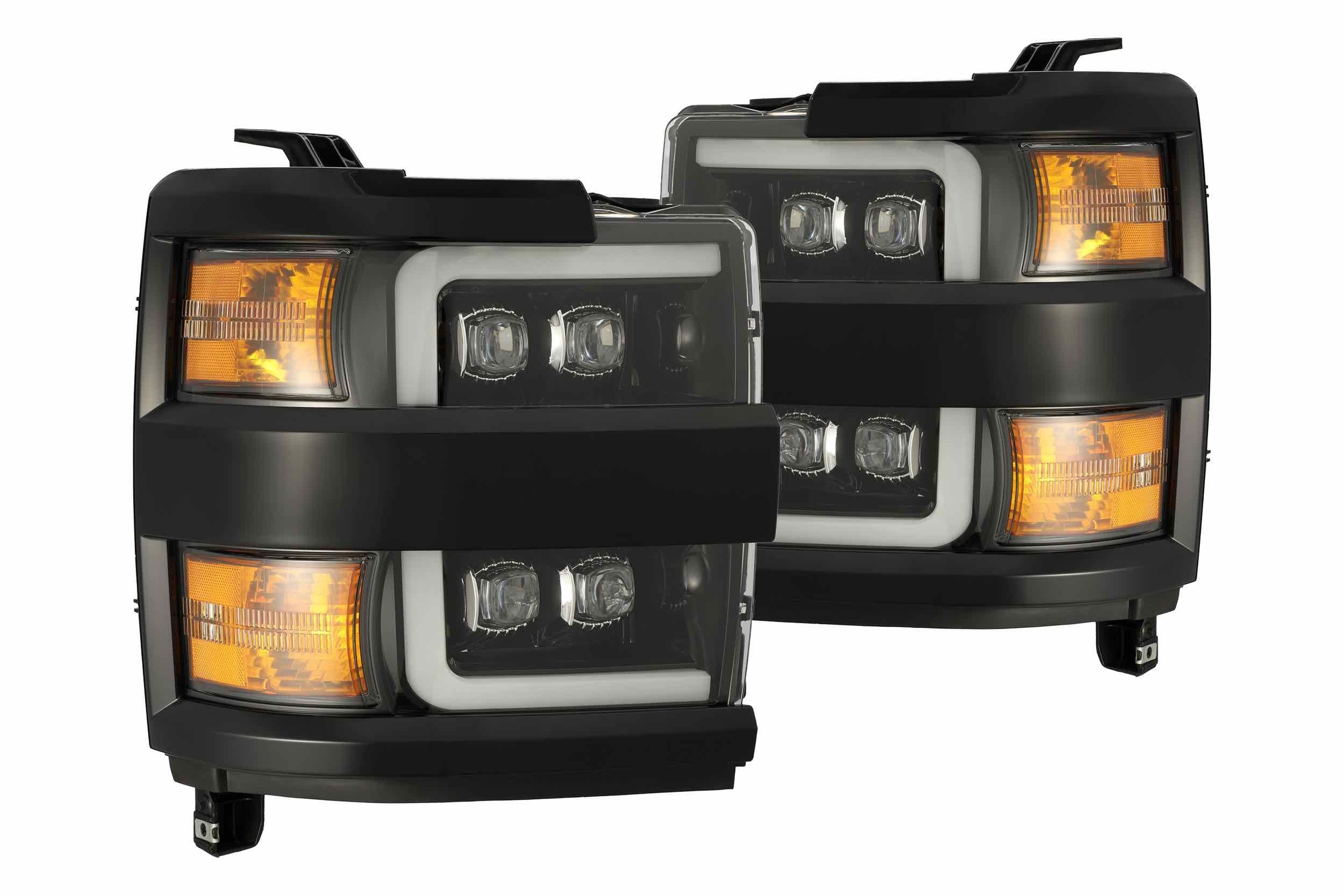 AlphaRex 880227 NOVA LED Black with Chrome Grille Headlights | 2015-2019 Silverado 2500HD/3500HD