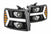 AlphaRex 880206 PRO Halogen Jet Black Headlights | 2007-2014 GM Chevrolet Silverado 2500HD/3500HD