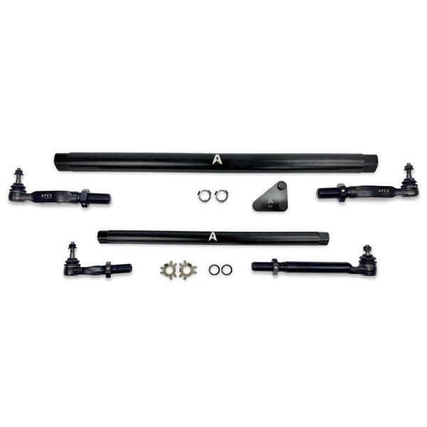 Apex KIT385-BLK Heavy Duty ProLock Black Aluminum Tie Rod & Drag Link Assembly | 2014-2024 RAM 2500/3500 6.7L Cummins