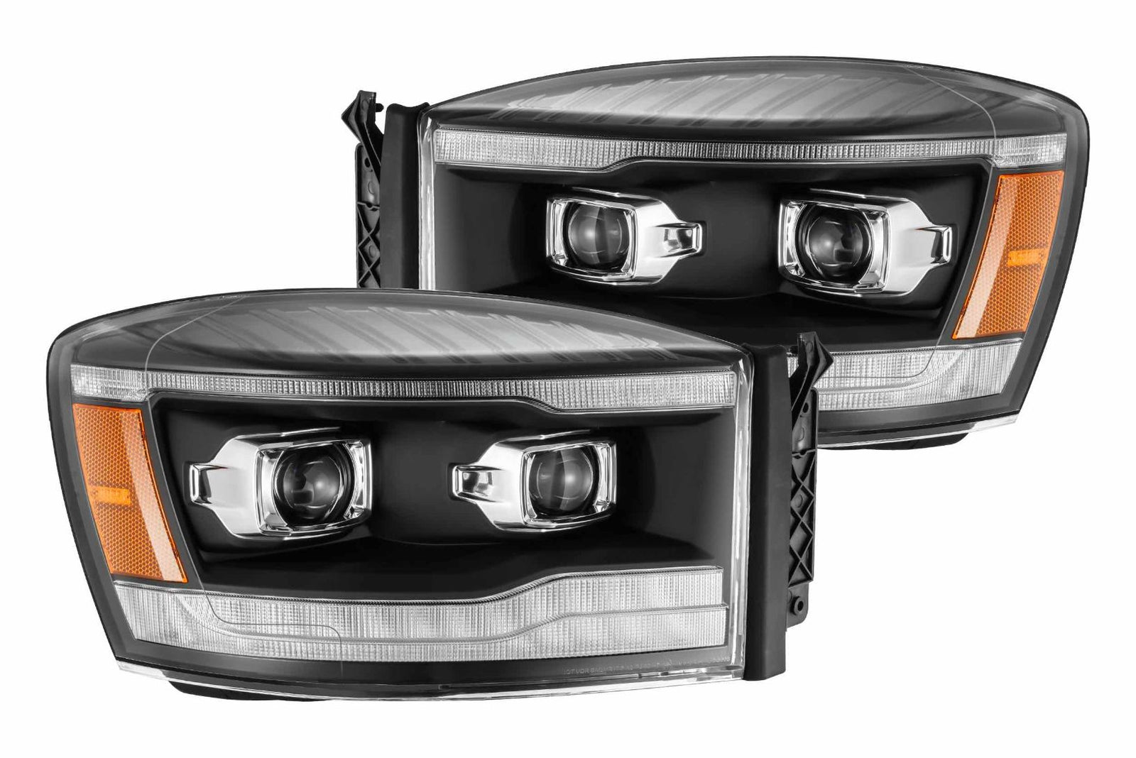 AlphaRex 880535 LUXX Black LED Headlights | 2006-2008 Dodge RAM 1500/2500/3500