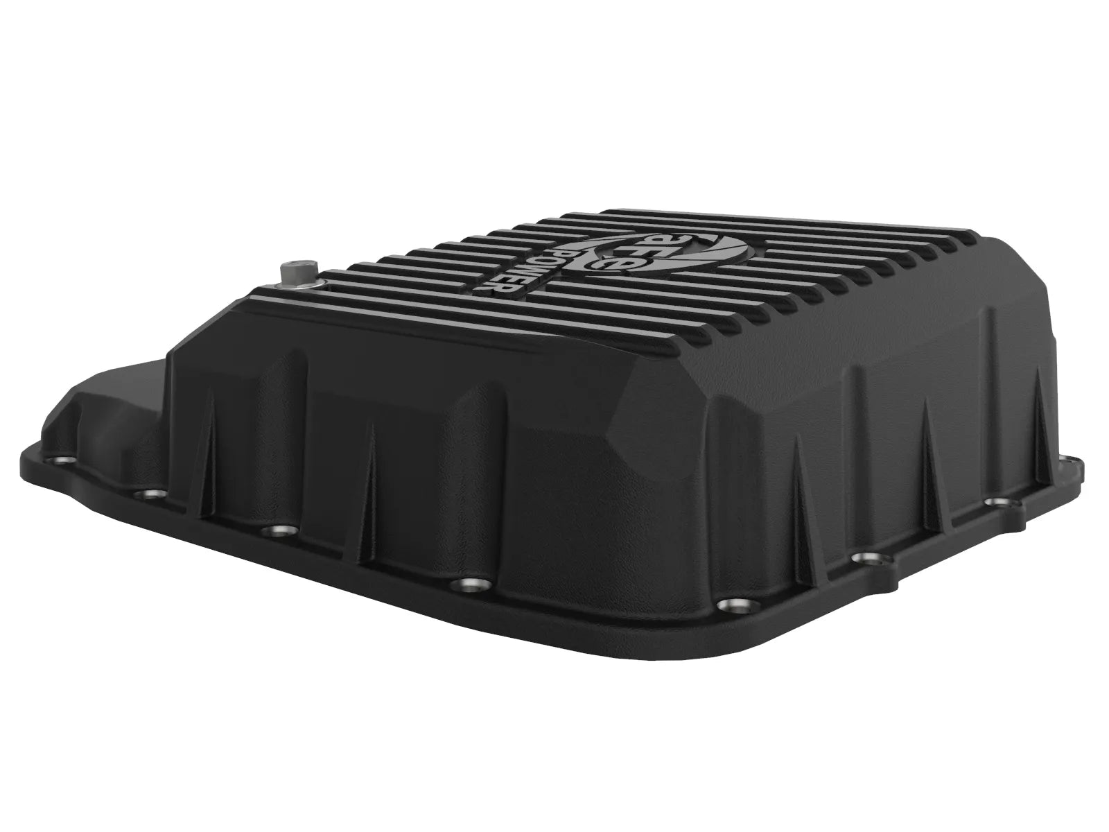 AFE 46-71160B High Capacity Finned Transmission Pan (Pro Series Black Cover) | 2013-2023 RAM 2500/3500 6.7L Cummins 68RFE