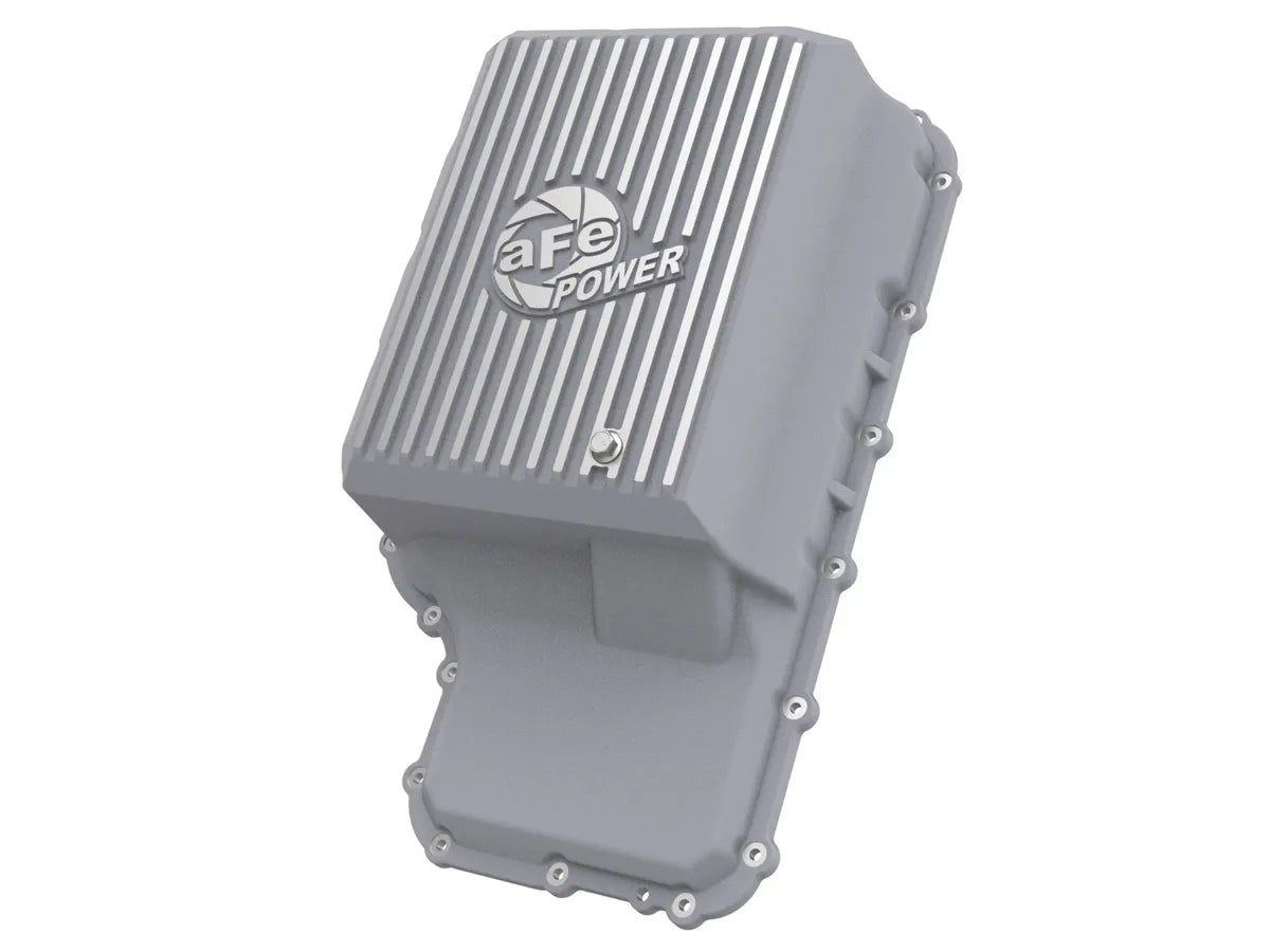 AFE Power 46-71220A Street Series Transmission Pan - Raw w/ Machined Fins | 2020-2022 Ford F250/F350/F450 Super Duty 4WD 10R140 Transmission