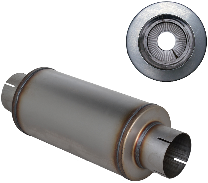 Diamond Eye 460005 4″ Aluminized Louvered High Flow Performance Muffler | Universal