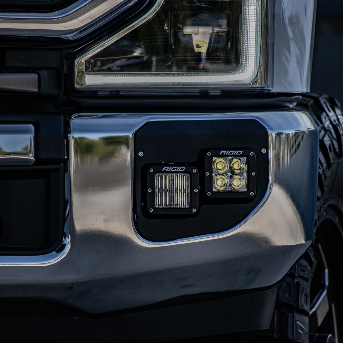 Ford Light Graphite Rigid 46734 D-Series Fog Light Kit | 2020-2026 Ford F250/F350 Super Du ...
