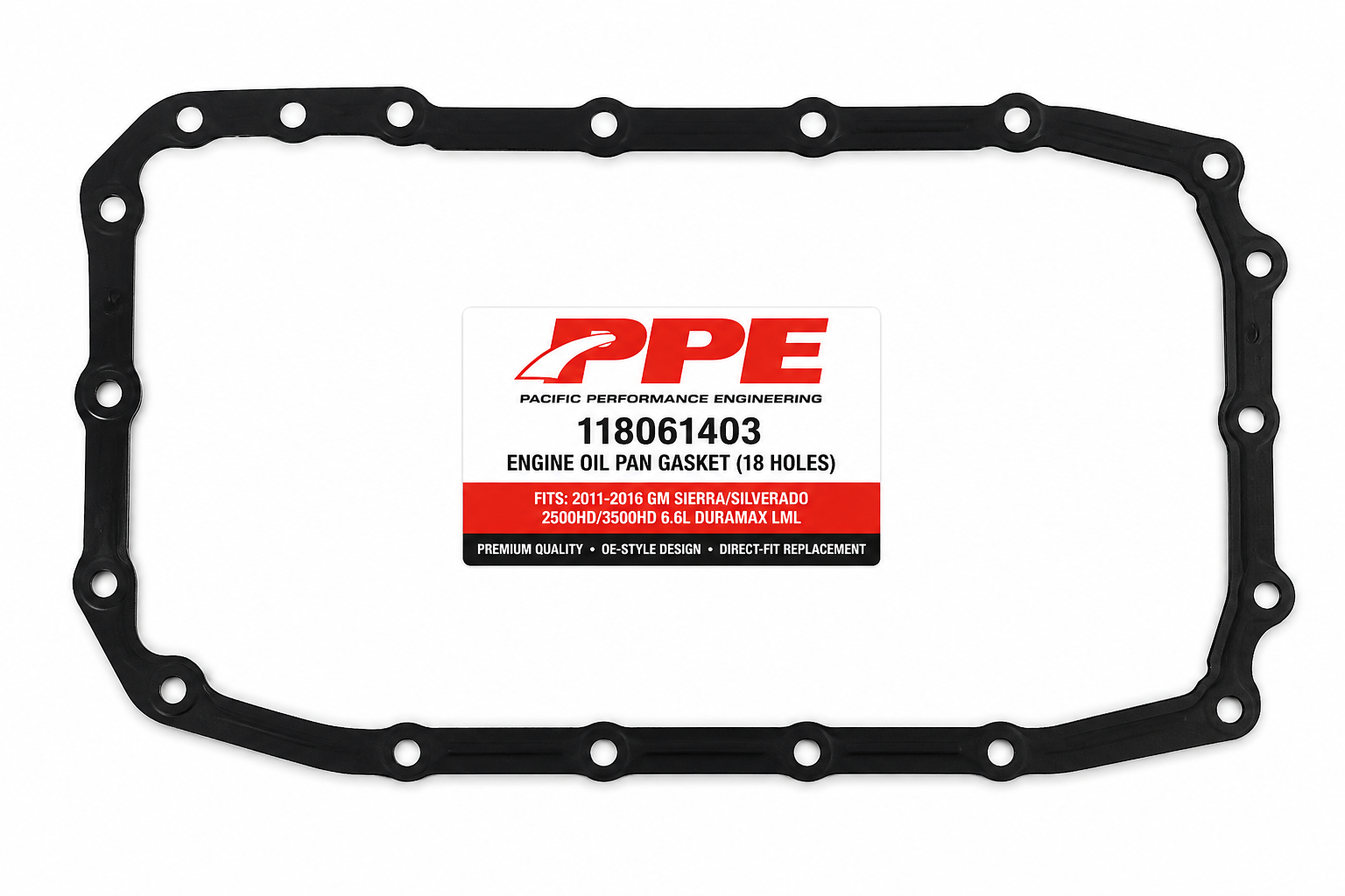 PPE 118061403 Engine Oil Pan Gasket (18 Holes) | 2011-2016 GM Sierra/Silverado 2500HD/3500HD 6.6L Duramax LML