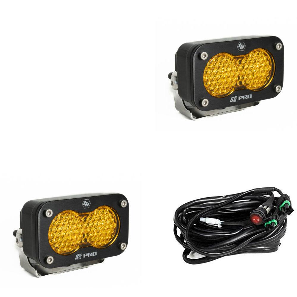 Baja Designs 487816 LED Light Pods Amber Lens Work/Scene Pattern Pair S2 Pro Series | Universal