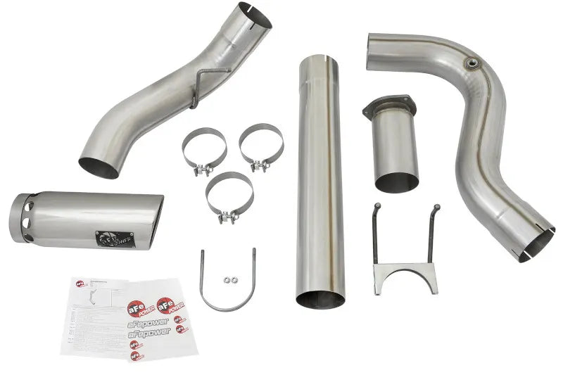 aFe 49-03090-P Atlas 5 inch Aluminized Steel DPF-Back Exhaust System (Polished Tip) | 2017-2025 Ford F250/F350 Super Duty 6.7L Powerstroke