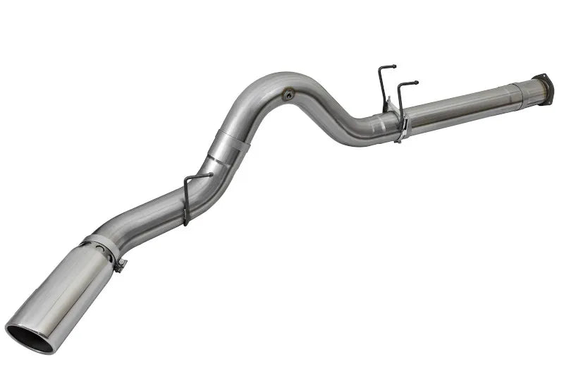 aFe 49-43090-P Large Bore-HD 5 inch 409 Stainless Steel DPF-Back Exhaust System W/ Polished Tip | 2017-2025 Ford F250/F350 Super Duty 6.7L Powerstroke