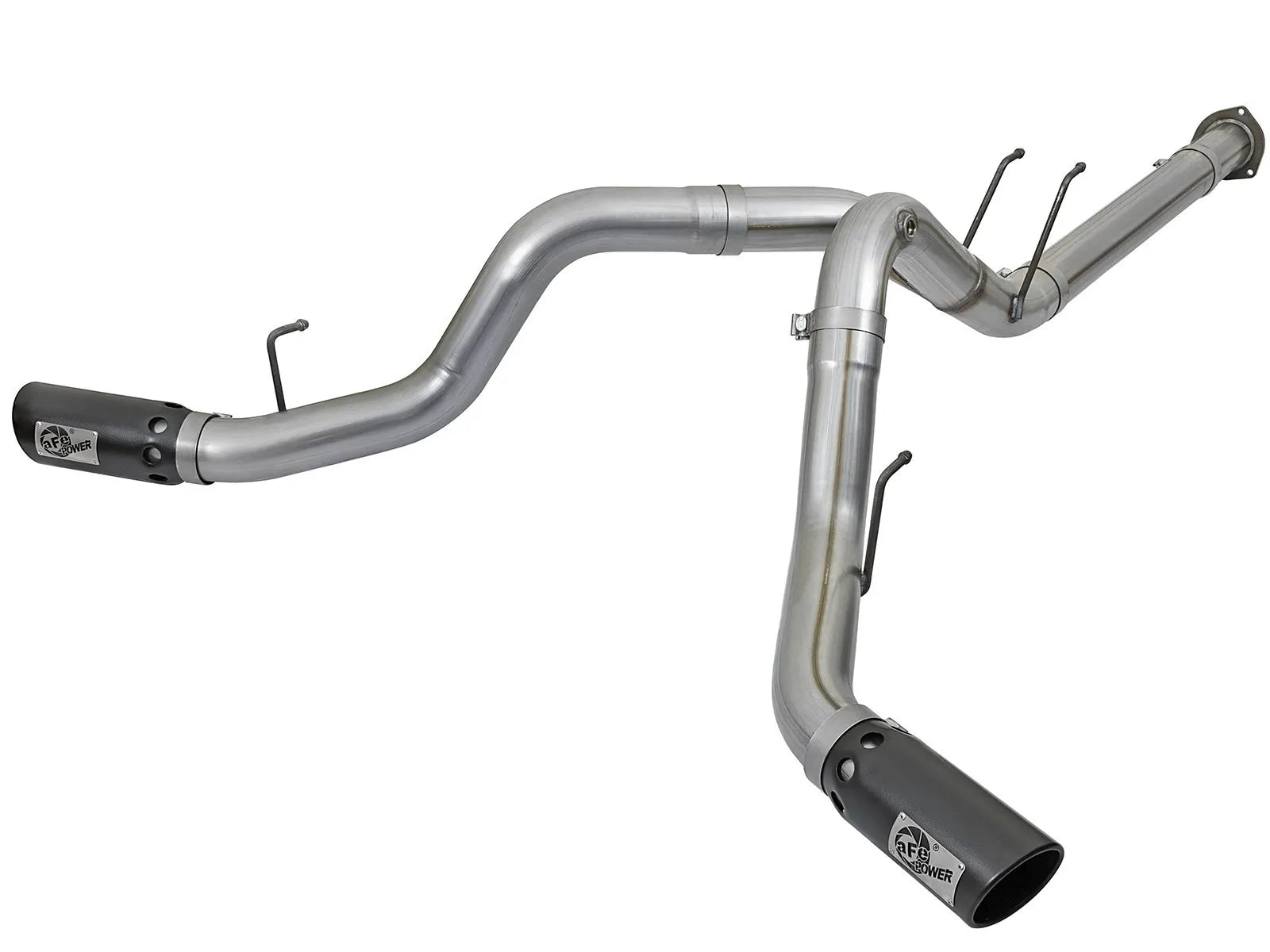 aFe 49-43092-B Atlas 4 inch 409 Stainless Steel DPF-Back Exhaust System (Black Tips) | 2017-2025 Ford F250/F350 Super Duty 6.7L Powerstroke