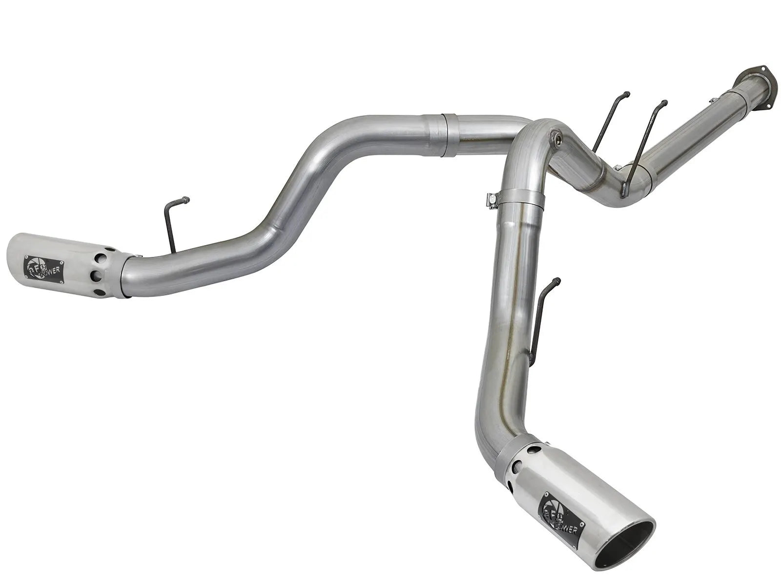 aFe 49-43092-P Atlas 4 inch Stainless Steel DPF-Back Exhaust System (Polished Exhaust Tips) | 2017-2025 Ford F250/F350 Super Duty 6.7L Powerstroke