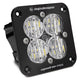 Baja Designs 491005 Flush Mount LED Light Pod Black Clear Lens Wide Cornering Pattern Squadron Pro | Universal