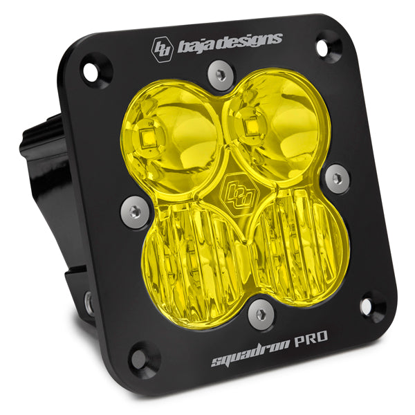 Baja Designs 491013 Flush Mount LED Light Pod Black Amber Lens Driving/Combo Pattern Squadron Pro | Universal