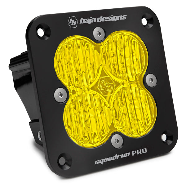 Baja Designs 491015 Flush Mount LED Light Pod Black Amber Lens Wide Cornering Pattern Squadron Pro | Universal