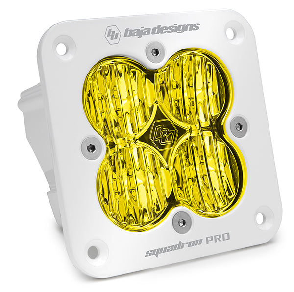 Baja Designs 491015WT Flush Mount LED Light Pod White Amber Lens Wide Cornering Pattern Squadron Pro | Universal