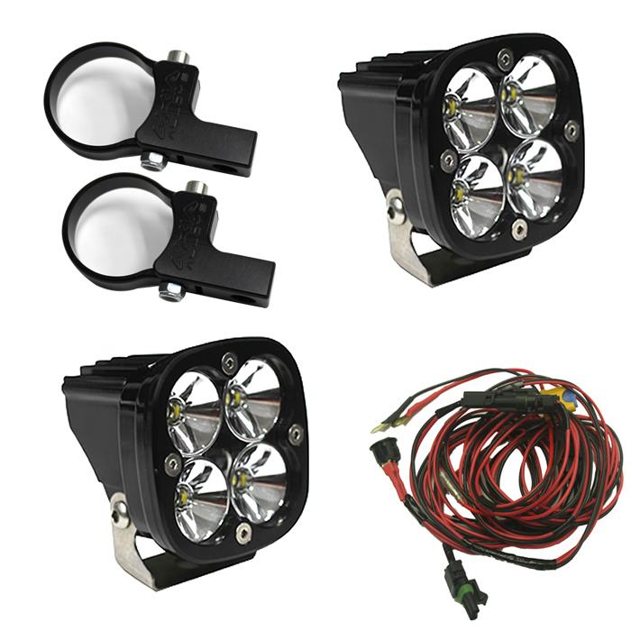 Baja Designs 497105 PowerSports Horizontal Mount Light Kit Clear Lens Driving/Combo Pattern 2 inch Mount Squadron Pro | Universal