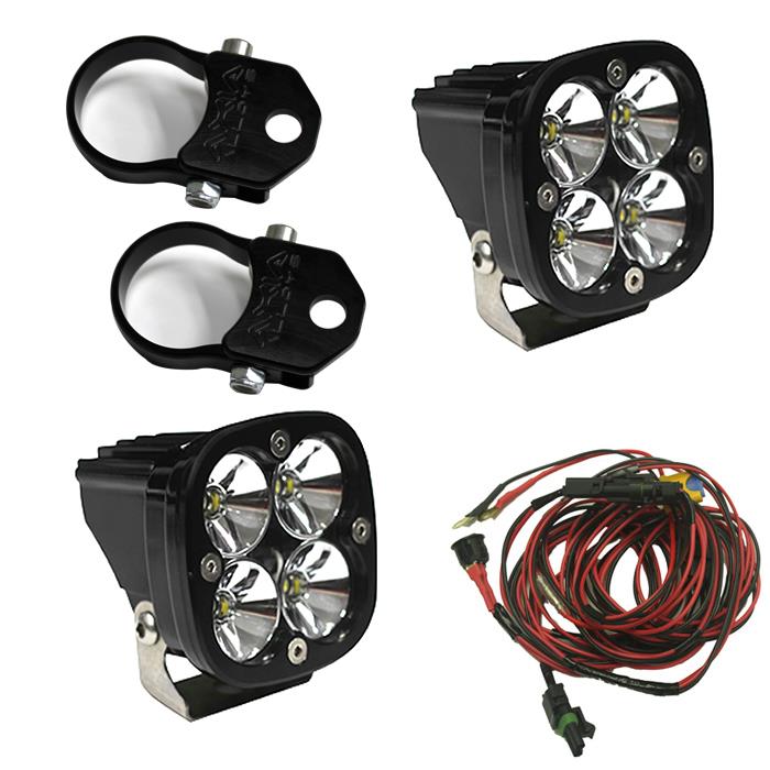 Baja Designs 497108 PowerSports Vertical Mount Light Kit Clear Lens Driving/Combo Pattern 2 inch Mount Squadron Pro | Universal