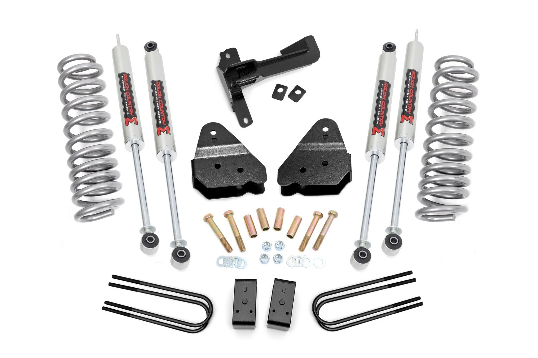 Rough Country 50241 3 inch Coil Spring Lift Kit with M1 Monotube Shocks | 2017-2022 Ford F250 6.7L Powerstroke