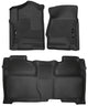 Husky 53908 X-Act Contour Front & Rear Floor Liners | 2014-2019 GM Silverado/Sierra 1500/2500HD/3500HD Crew Cab