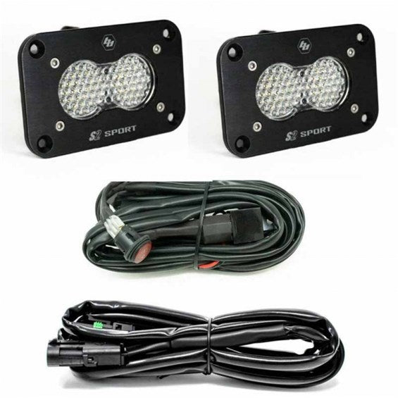 Baja Designs 547808 Clear Lens Work/Scene Flush Mount LED Light Pod Reverse Kit S2 Sport | Universal
