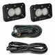 Baja Designs 547808 Clear Lens Work/Scene Flush Mount LED Light Pod Reverse Kit S2 Sport | Universal