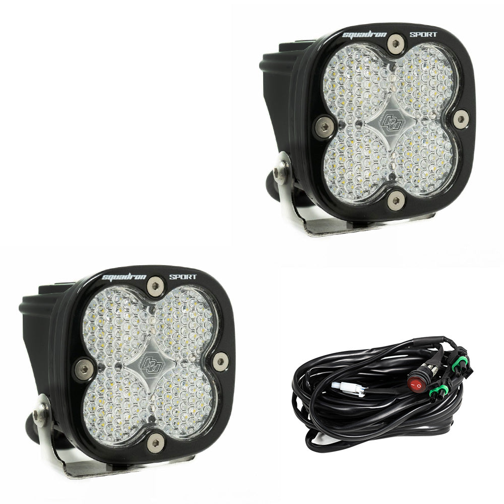 Baja Designs 557806 Clear Lens Work/Scene Black LED Light Pods Squadron Sport Pair | Universal