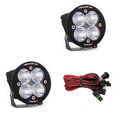 Baja Designs 587801 Clear Lens Spot Black LED Light Pods Squadron-R Sport Pair | Universal