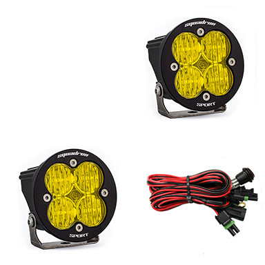 Baja Designs 587815 Amber Lens Wide Cornering Black LED Light Pods Squadron-R Sport Pair | Universal