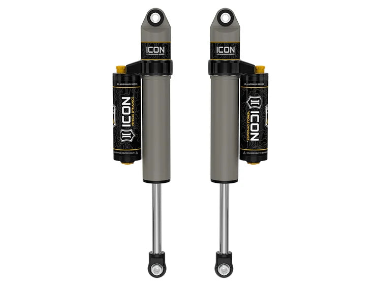 ICON 77701CP V.S. 2.5" Aluminum Piggyback Reservoir CDCV Rear Shocks - for 0-1" Lift - (Pair) | 2001-2026 GM Silverado/Sierra 2500HD/3500HD
