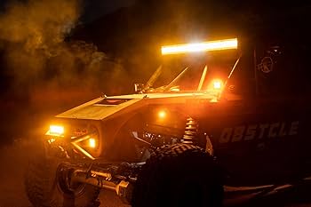 Rigid 480343 A-Series LED Light Low Power Amber Black Housing Single | Universal