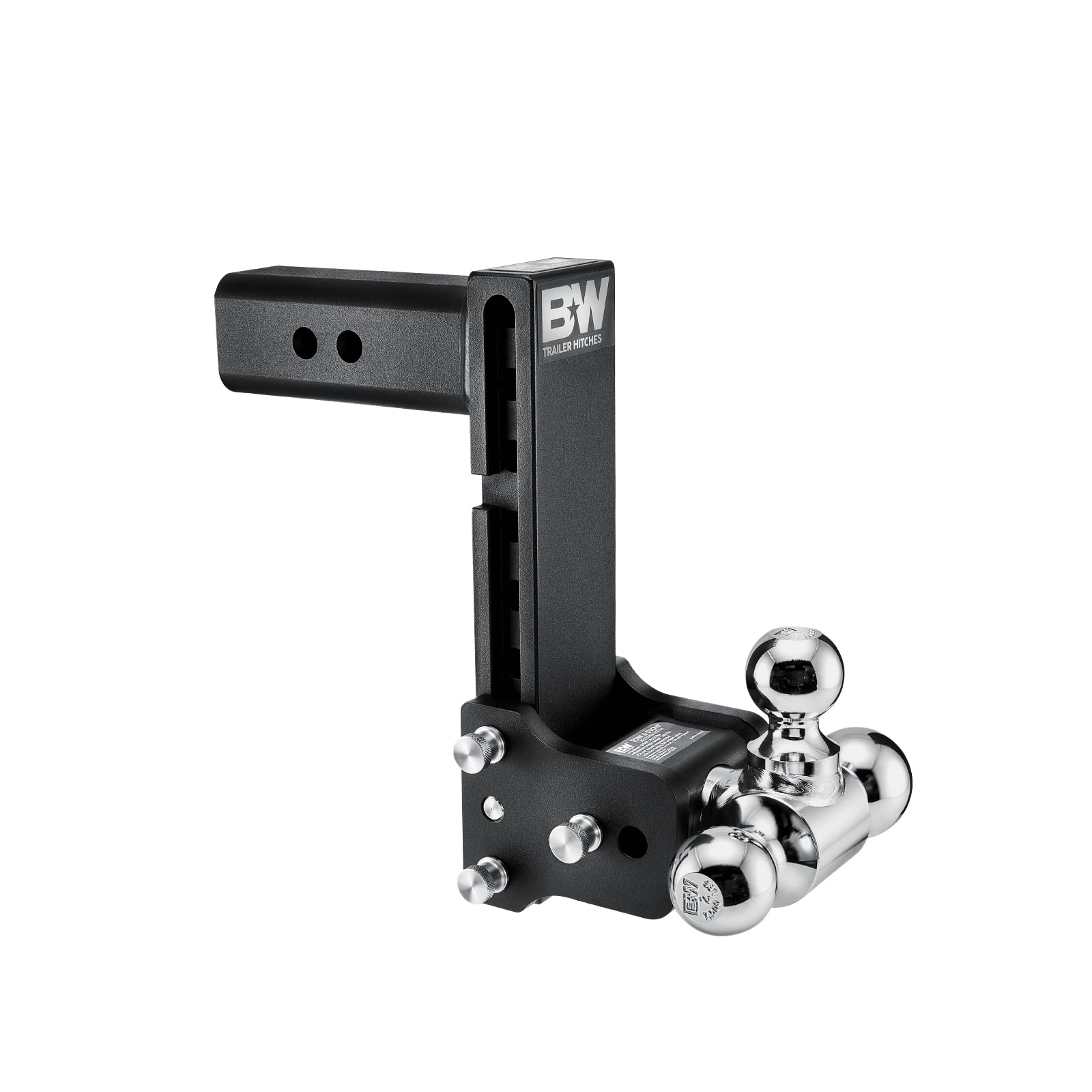 B&W TS20050B Black Tow & Stow Triple Ball Hitch with 2.5 inch Shank, 8 inch Drop, 4.5 inch Rise | Universal