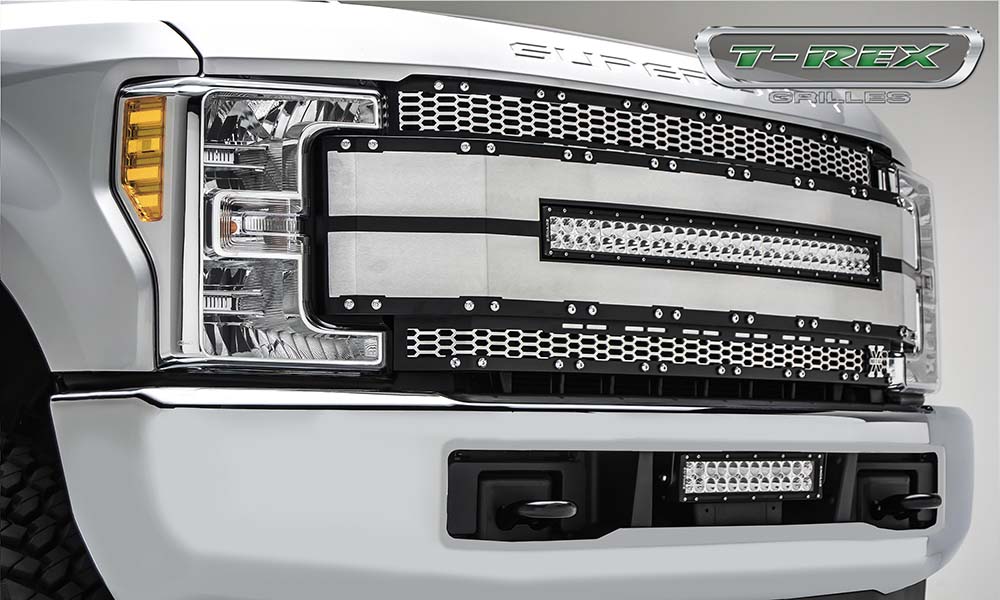 T-Rex 6315485 Torch AL Laser Mesh Grille | 2017-2019 Ford F250/F350