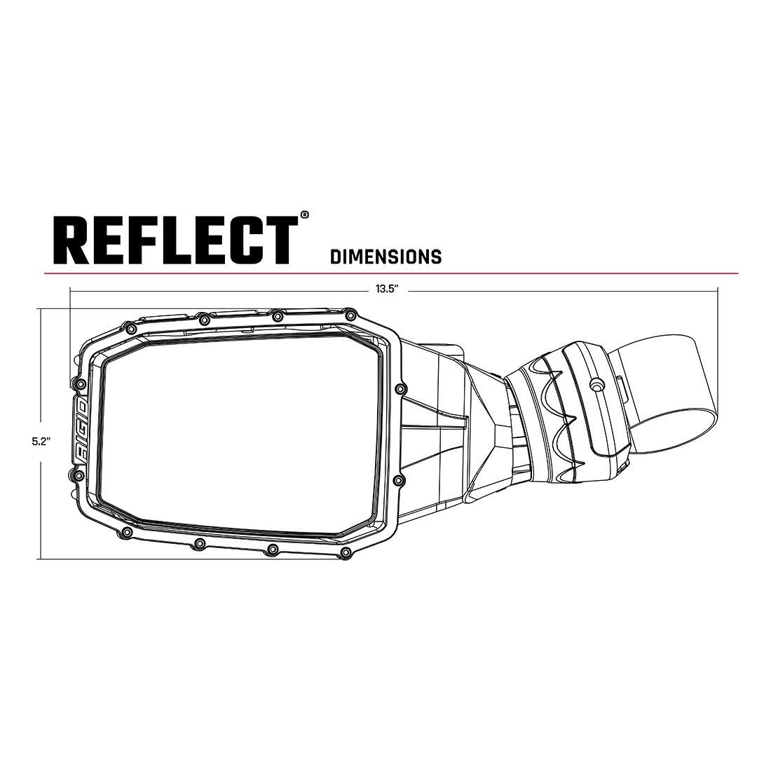 Rigid 64011 Reflect Side Shooter Side Mirror | Universal