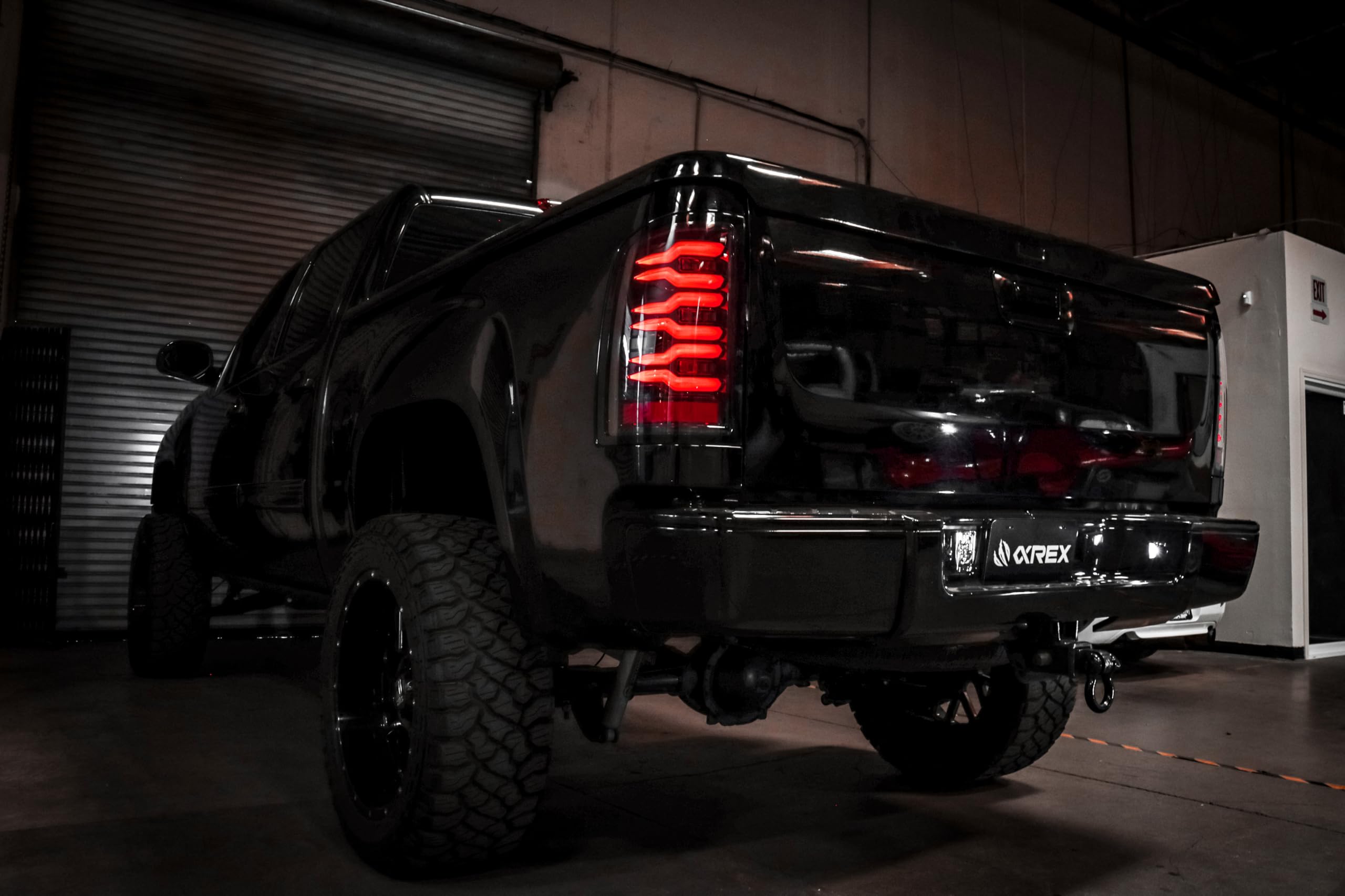 AlphaRex 620090 LUXX Series Alpha Black LED Tail Lights | 2007-2014 GM Chevrolet Silverado 2500HD/3500HD