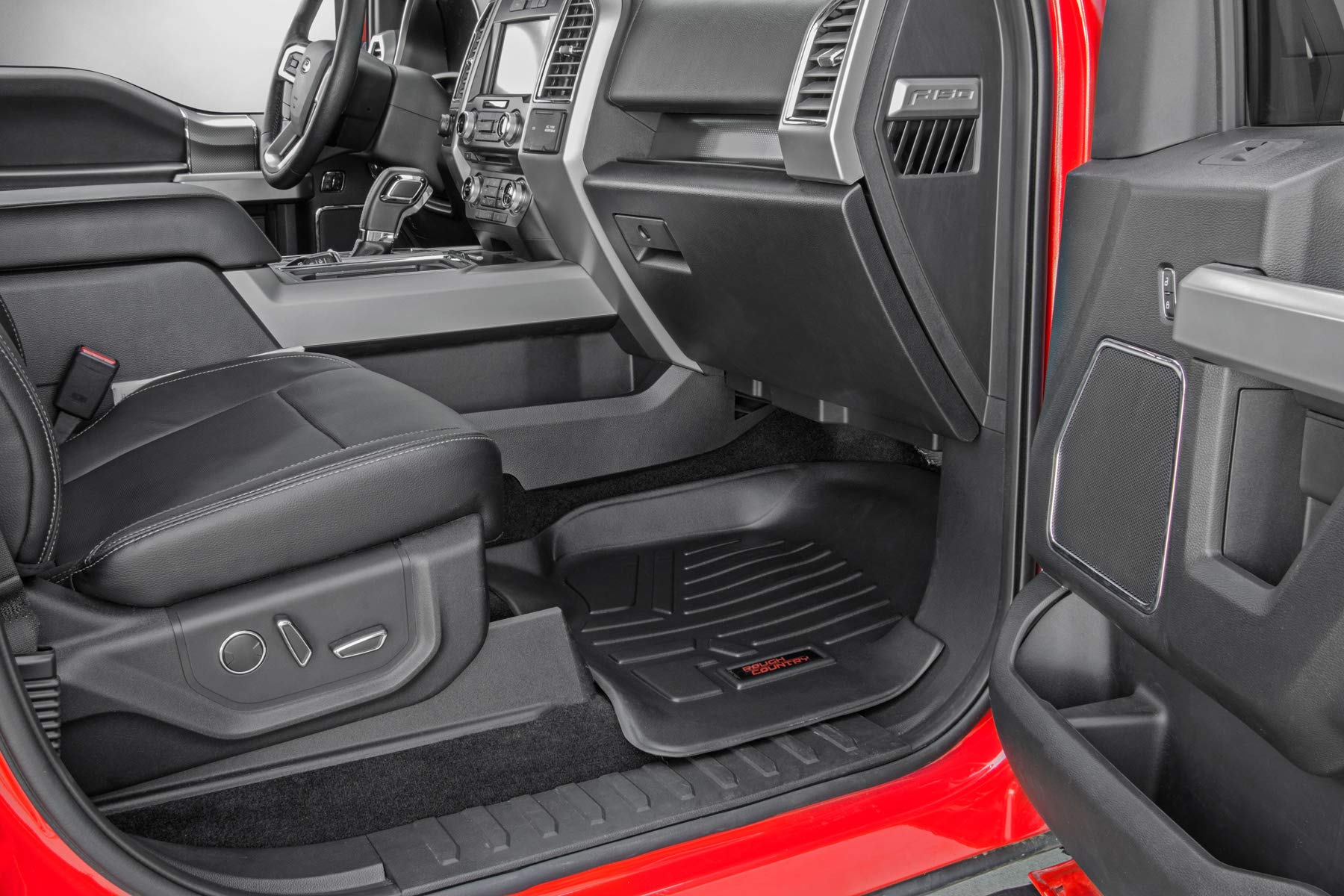 Rough Country M-51173 Heavy Duty Floor Mats Front/Rear | 2017-2025 Ford F250/F350 Crew Cab w/ Front Bench Seat