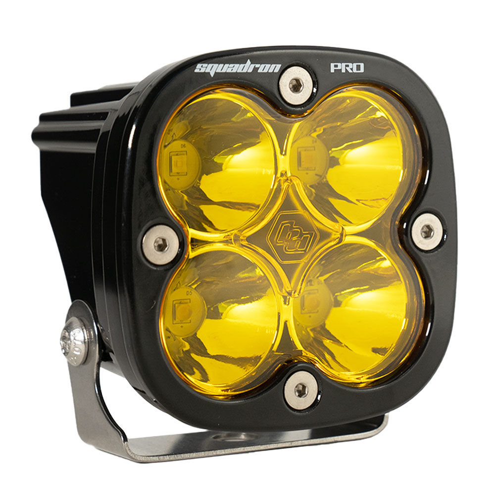 Baja Designs 490011 LED Light Pod Black Amber Lens Spot Pattern Squadron Pro | Universal