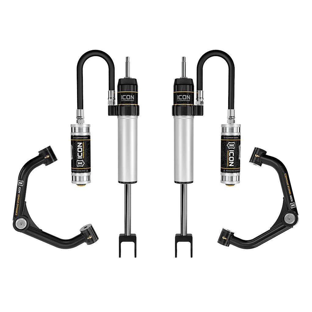 ICON 78734T V.S. 2.5" Aluminum Remote Reservoir Front Shock System - for 0-2" Lift - (Package) | 2020-2026 GM Silverado/Sierra 2500HD/3500HD