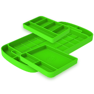 S&B 80-1000 3 Piece Lime Green Silicone Tool Tray Set | Universal