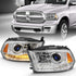 ANZO 111440 Chrome Projector Plank-Style Switchback Headlights | 2010-2018 Dodge RAM 2500/3500 6.7L Cummins