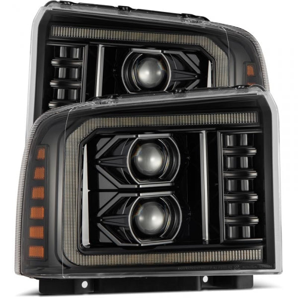 AlphaRex 880316 LUXX Series Alpha Black LED Projector Headlights | 2005-2007 Ford F250/F350 Super Duty