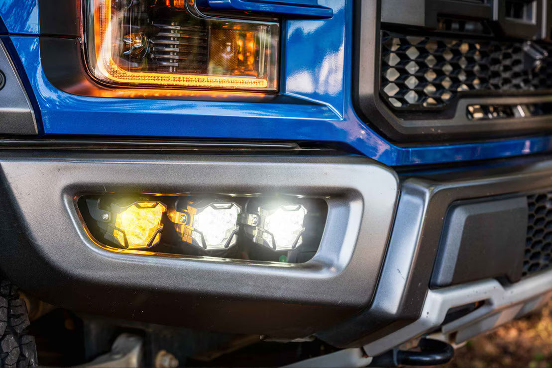 Morimoto BAF024 4Banger Triple Fog Light Brackets Kit | 2017-2020 Ford Raptor
