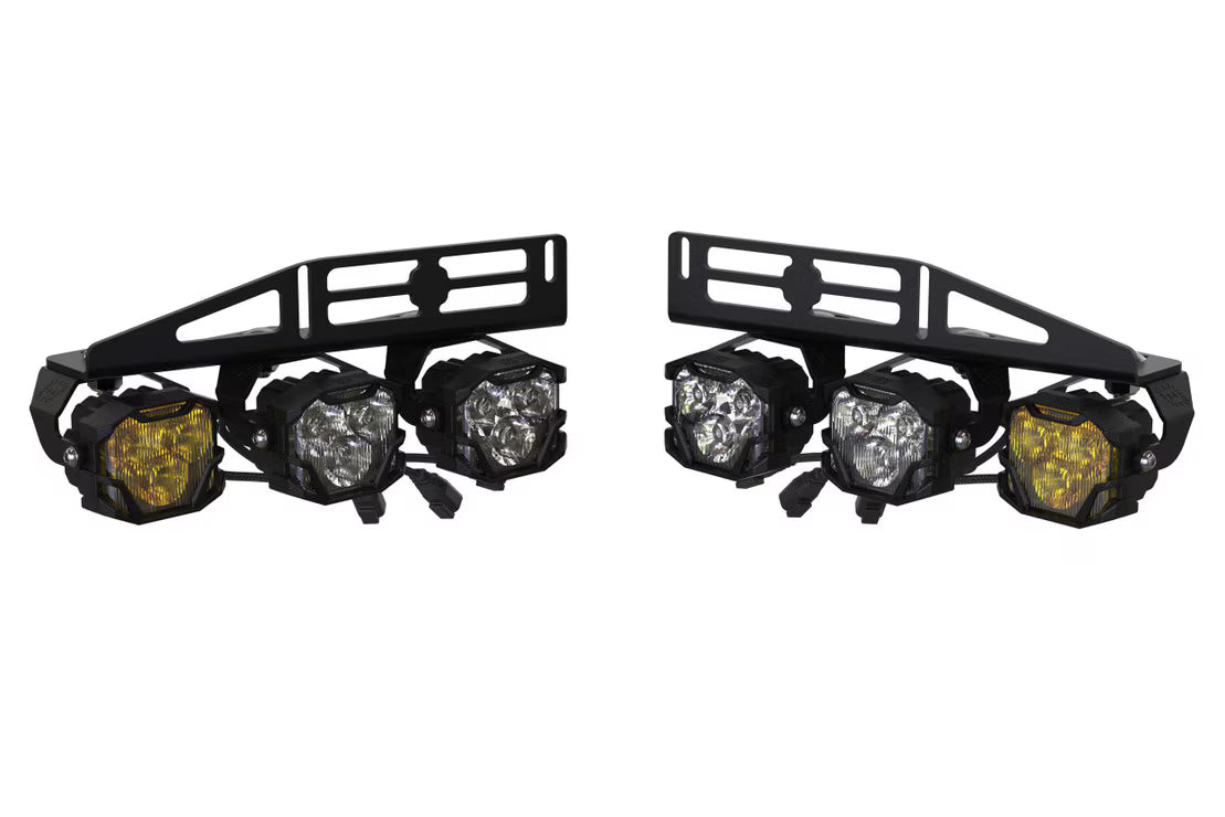 Morimoto BAF024 4Banger Triple Fog Light Brackets Kit | 2017-2020 Ford Raptor