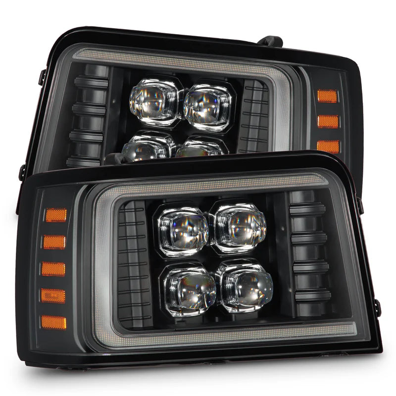 AlphaRex 880299 NOVA-Series LED Projector Headlights - Black | 1992-1996 F250/F350