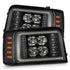 AlphaRex 880299 NOVA-Series LED Projector Headlights - Black | 1992-1996 F250/F350