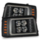 AlphaRex 880299 NOVA-Series LED Projector Headlights - Black | 1992-1996 F250/F350