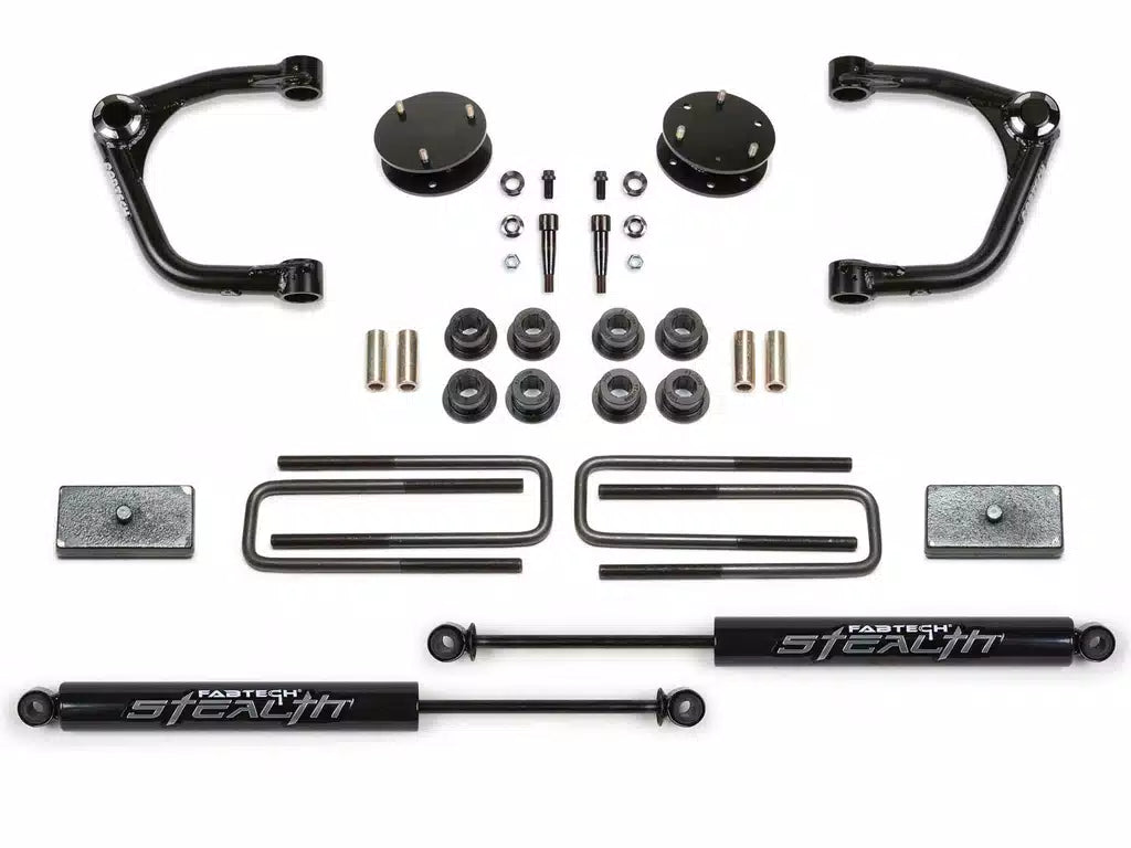 Fabtech K1213M 3" Uniball UCA System w/ Stealth Shocks | 2025 GM Sierra/Silverado 1500 2WD/4WD