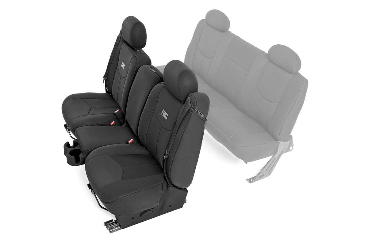 Rough Country 91013 Neoprene Front Seat Cover-Black | 1999-2007 GM Silverado/Sierra 1500