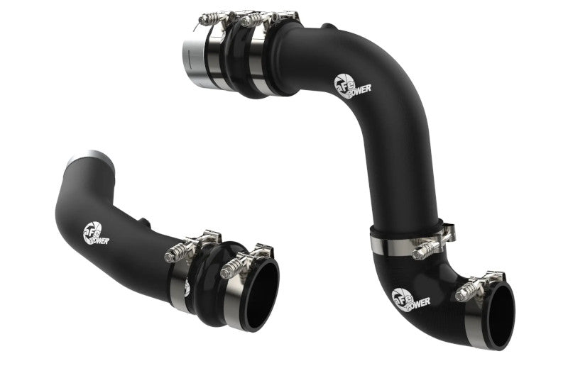 aFe 46-20734-B BladeRunner Black Aluminum Hot and Cold Charge Pipe Kit | 2023-2024 Ford F250/F350 6.7L Powerstroke